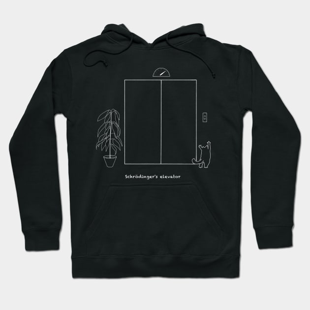 Schröedinger's Elevator (for darker colors) Hoodie by Milkshake Burps